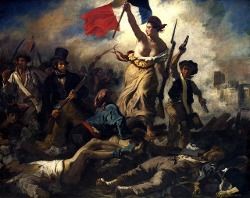 Pintura Revolução Francesa Liberdade Guiando Povo